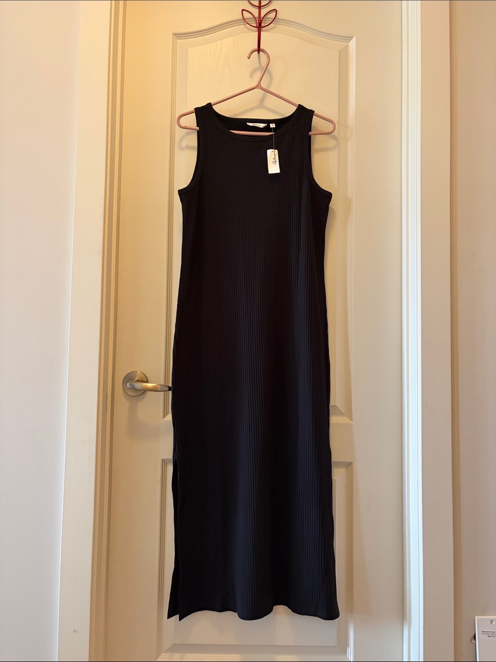 Reitmans Black Ribbed Sleeveless Maxi Dress